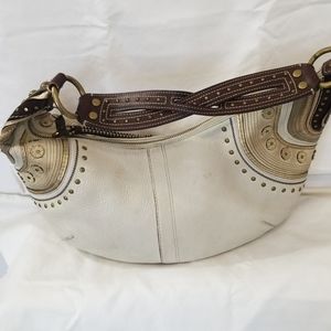 Vintage COACH Cream, Brown and Gold Purse